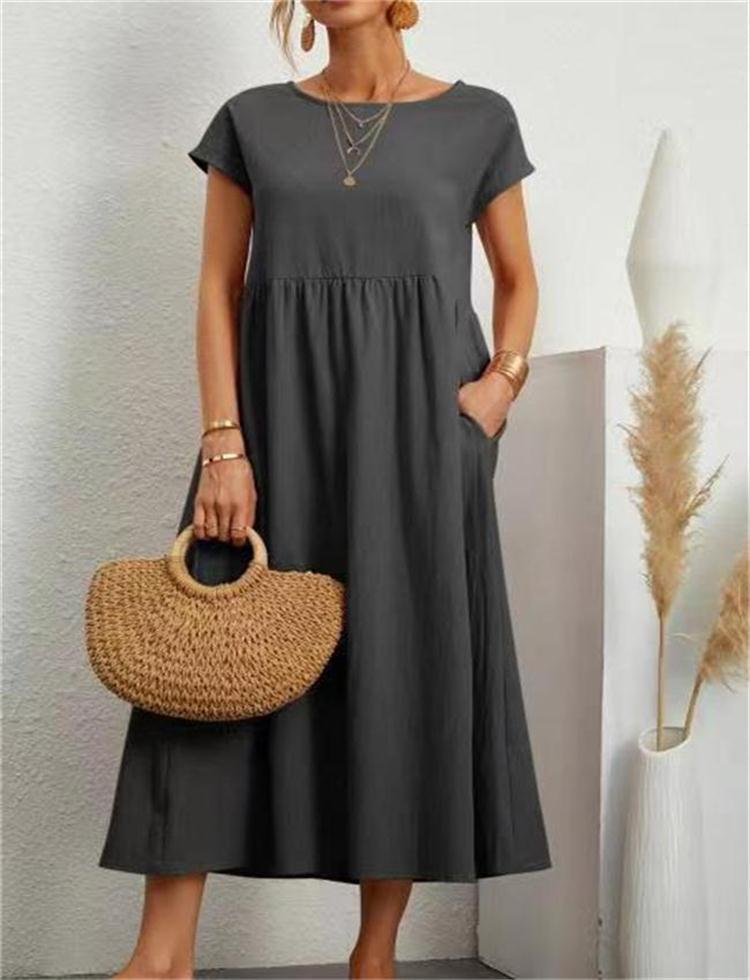 Robe mi-longue élégante et décontractée pour femme avec poches de berg-feldt