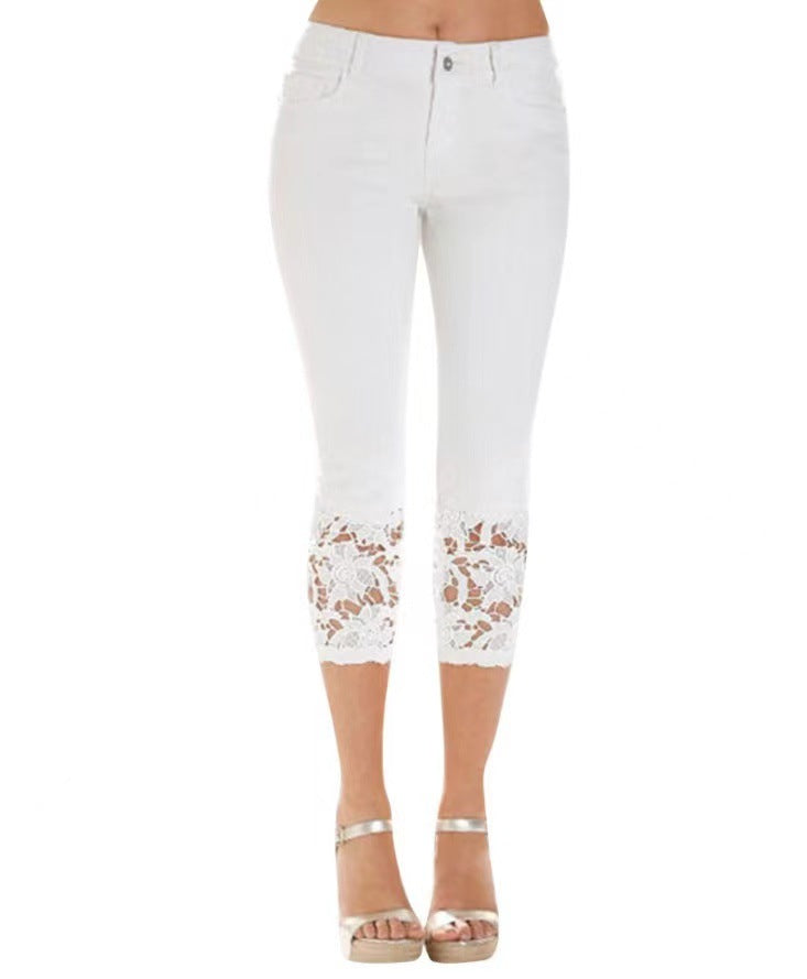 Jeans pour femmes avec dentelle et coupe ajustée Berg-Feldt