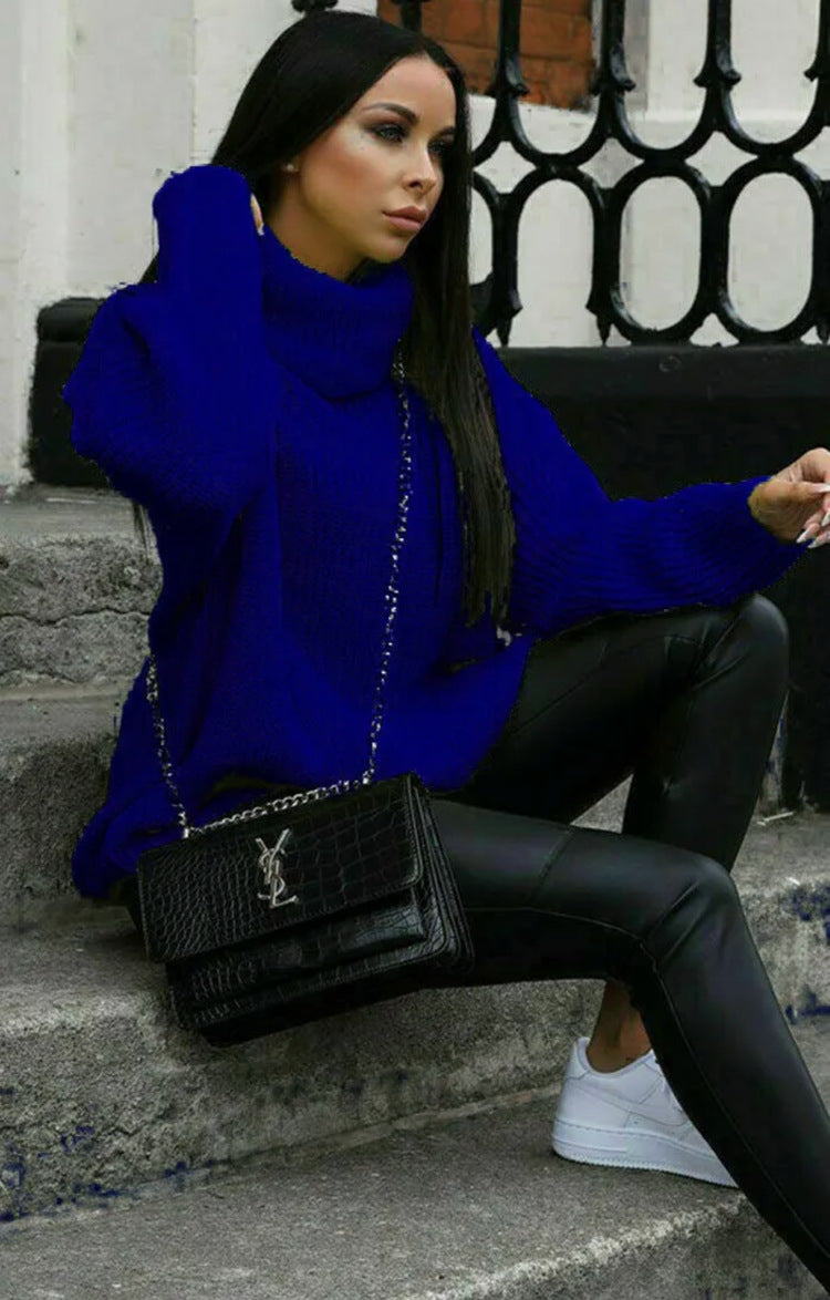 Damen Oversized-Strickpullover mit hohem Kragen und lässigem Schnitt Berg-Feldt