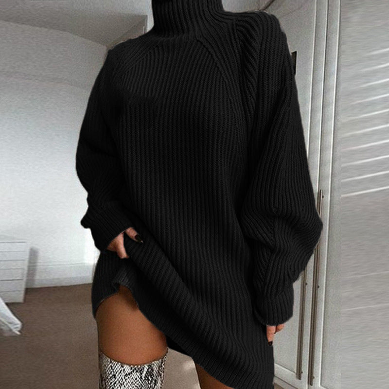 Femme pull décontracté en tricot à col roulé et motif côtelé Berg-Feldt