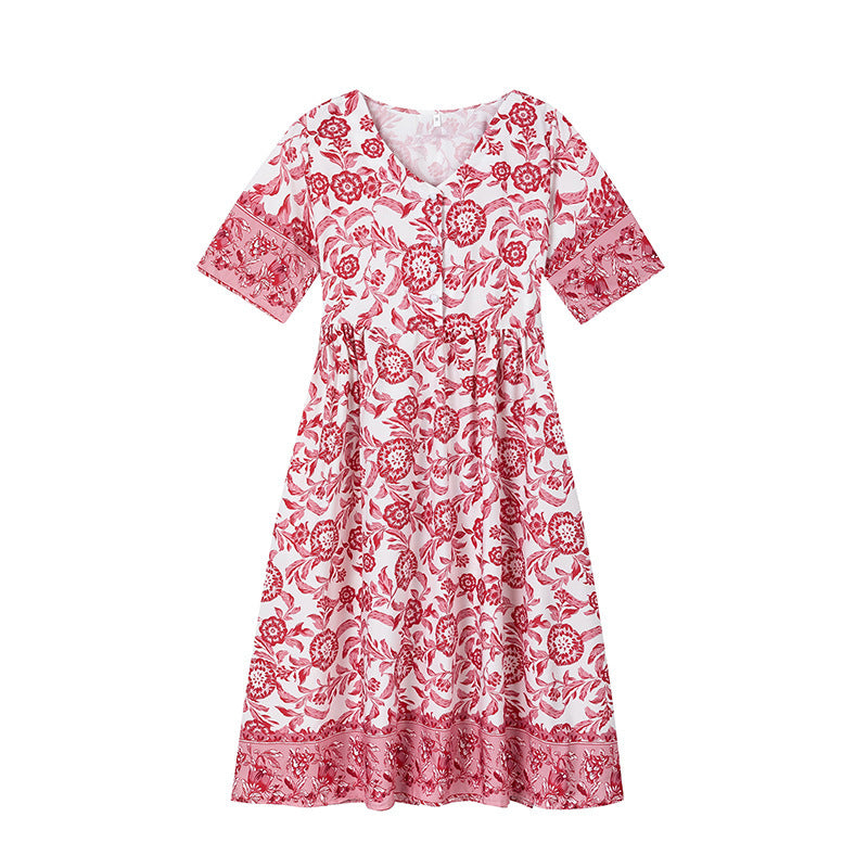 Robe d'été femme, coupe trapèze, motif floral de berg-feldt
