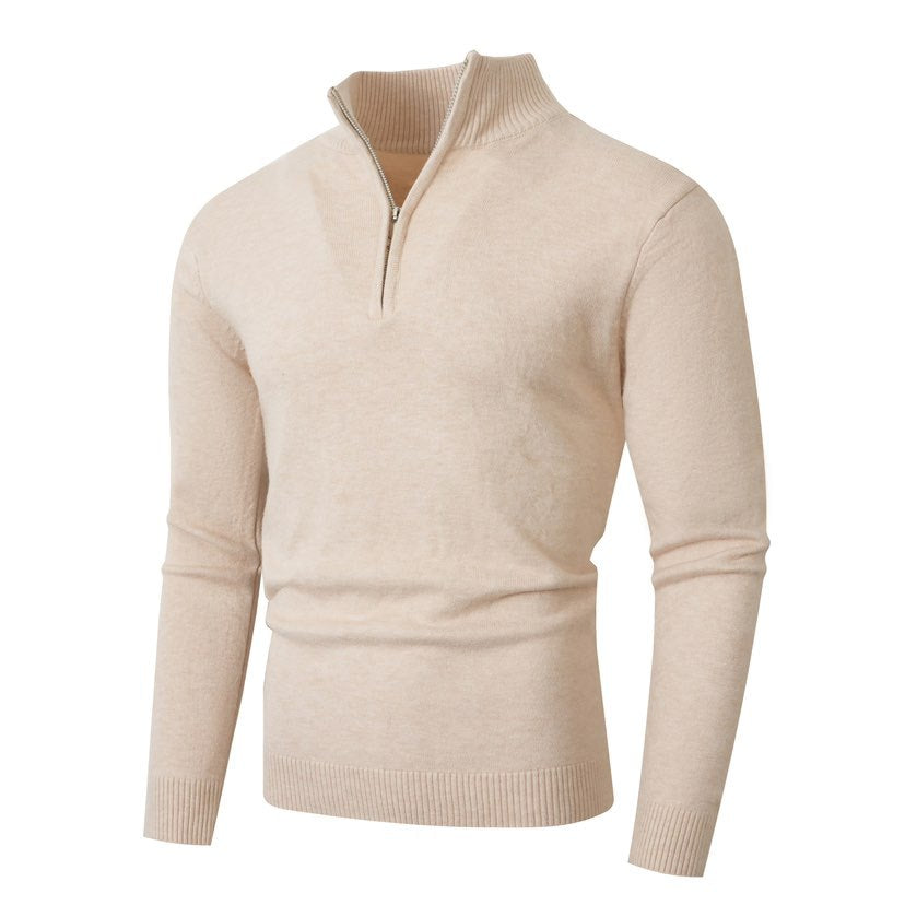 Herren Strickpullover mit modernem Stehkragen und hochwertigem Reißverschluss Berg-Feldt