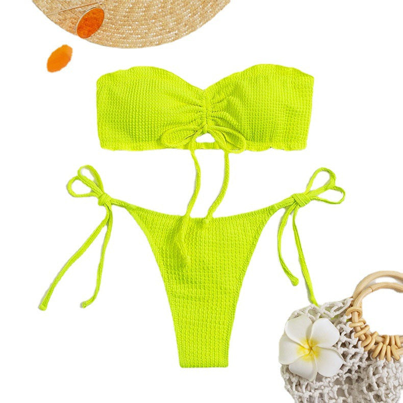 Ensemble bikini pour femme avec haut bandeau à volants et nœud fantaisie berg-feldt