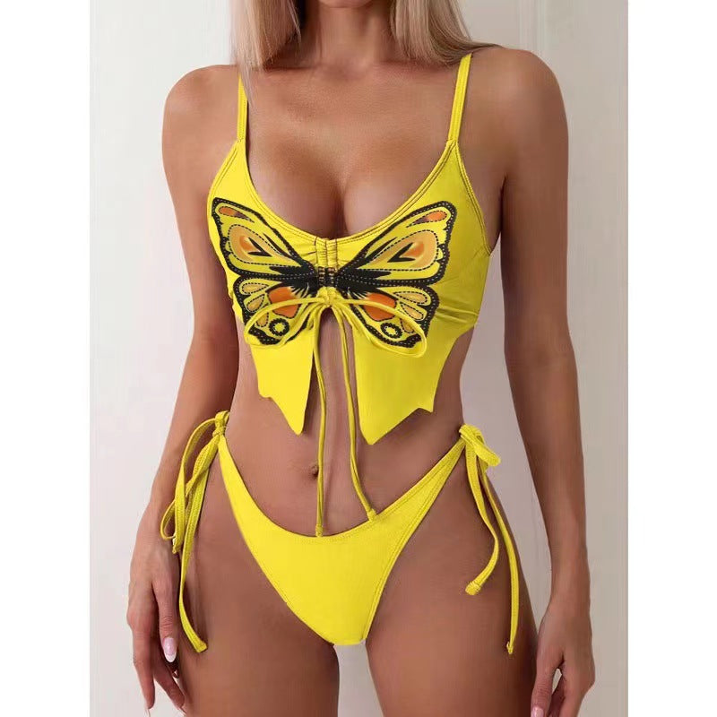 Bikini à motif papillon et bretelles réglables de berg-feldt