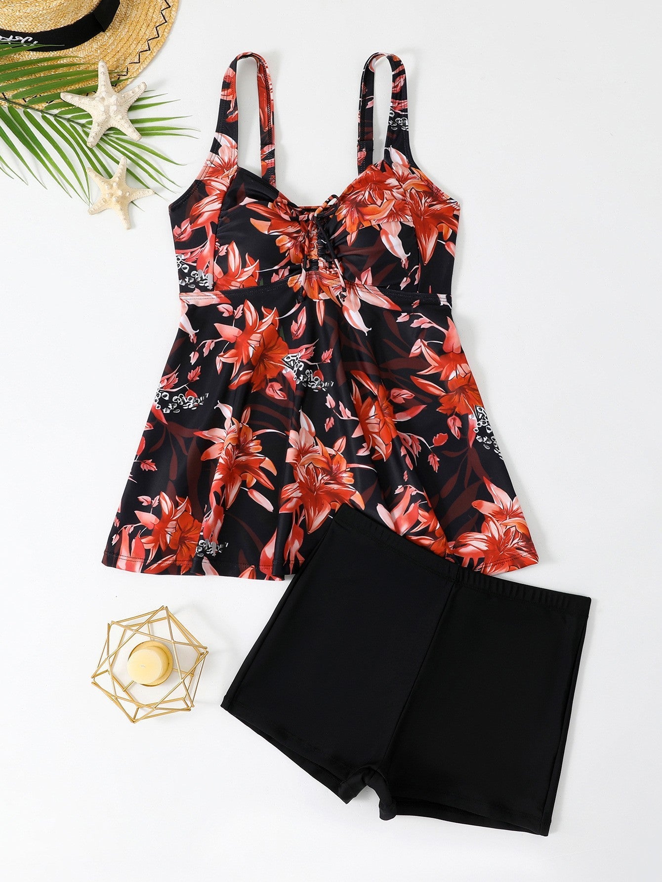 Figurfreundlicher Damen-Tankini mit Blumenmuster und Rock von berg-feldt