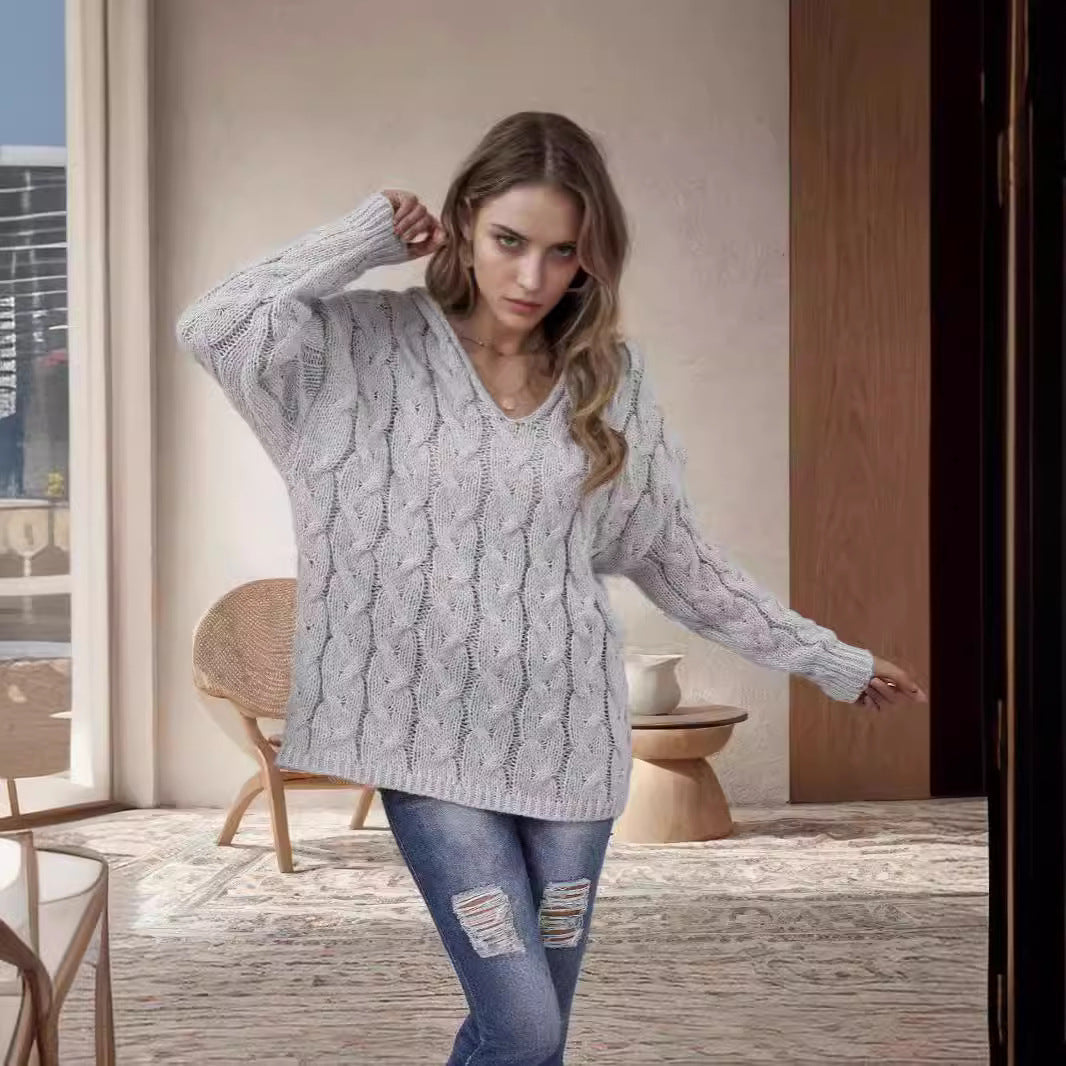 Pull en grosse maille pour femme, motif tressé moderne, coupe ample Berg-Feldt