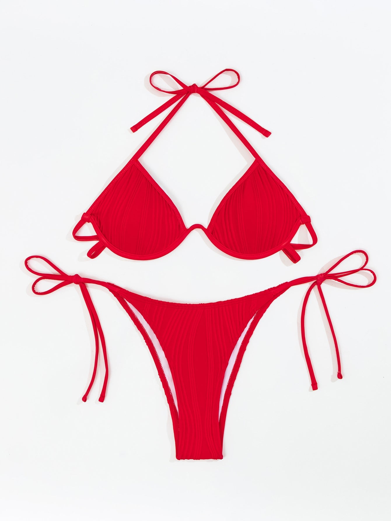 Ensemble de bikini côtelé pour femmes avec nœud dans le dos de berg-feldt