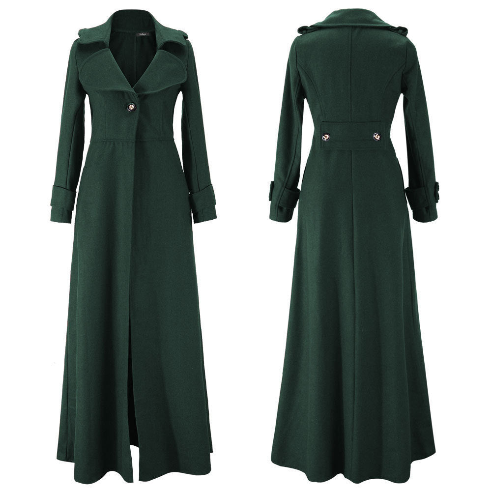 Damen élégant manteau long avec revers classique et touches modernes Berg-Feldt
