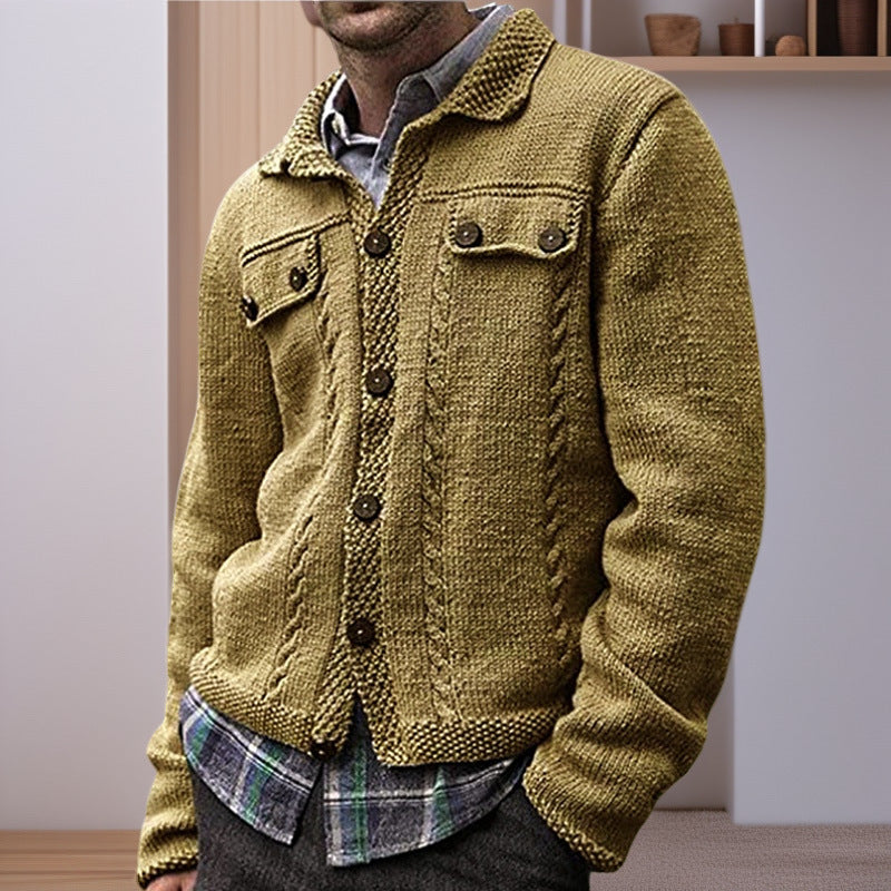 Cardigan en tricot torsadé pour homme avec poches pratiques Berg-Feldt