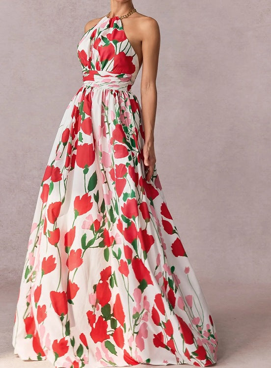 Robe longue portefeuille fleurie pour femme Berg-feldt
