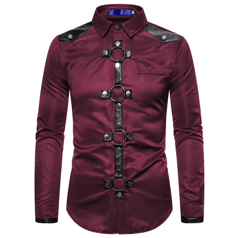 Chemise de créateur pour homme, garniture élégante en plastique et parements contrastants, Berg-Feldt