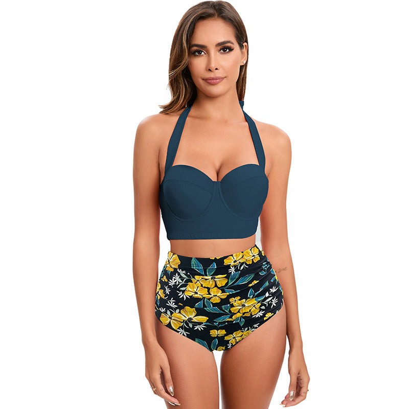 Ensemble de bikini taille haute à imprimé léopard Berg-Feldt pour femme