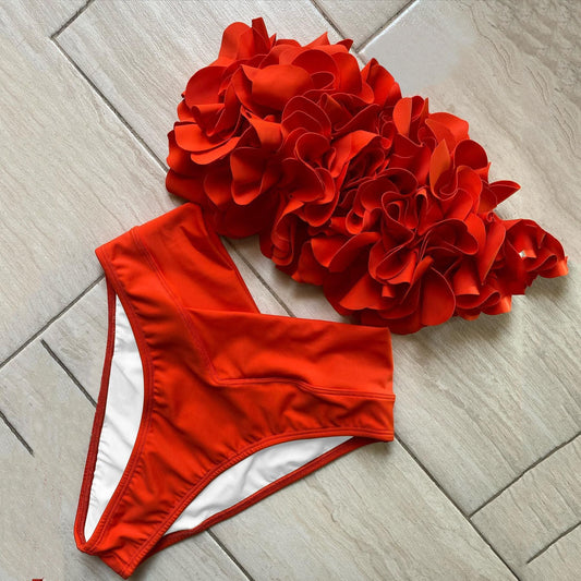 Bikini Set für Damen mit Blumenapplikationen und hohem Beinausschnitt von berg-feldt
 - berg-feldt