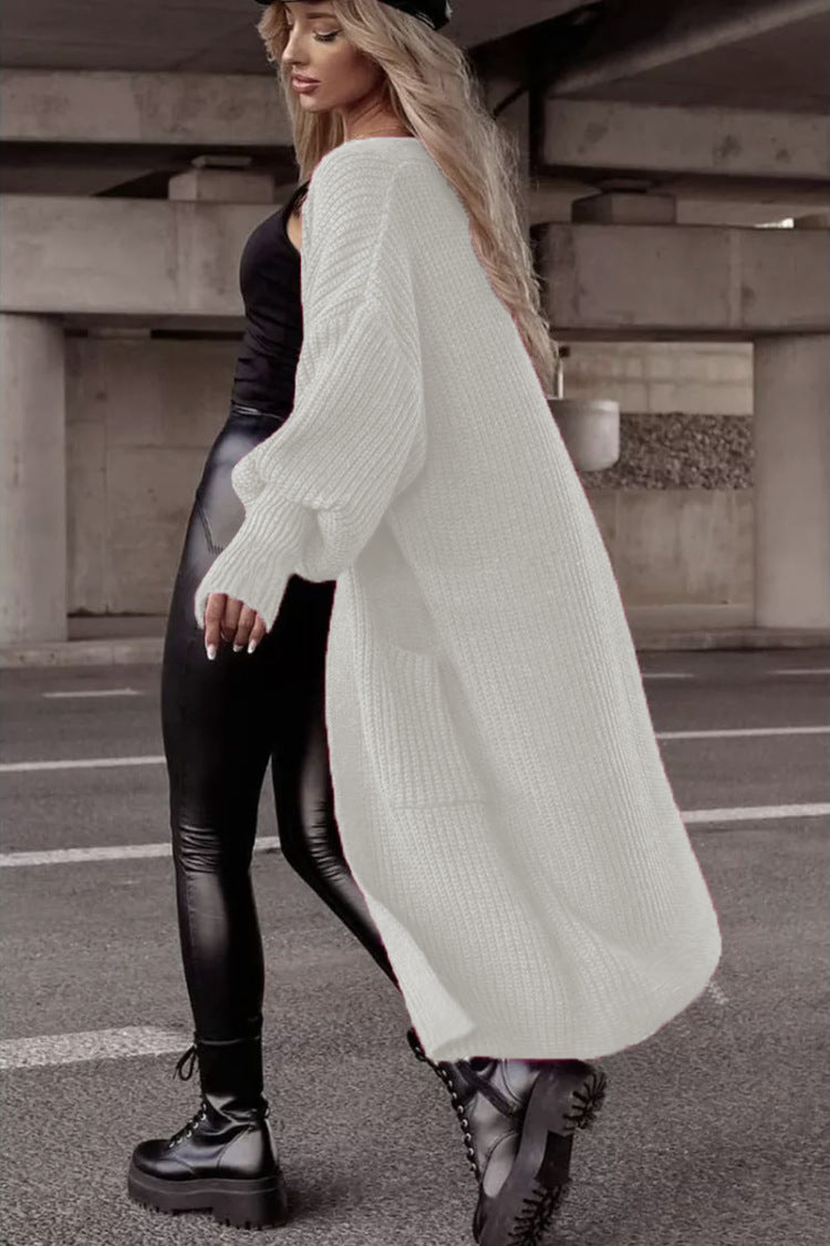 Gilet en grosse maille pour femme, style décontracté et ample, avec de grandes poches Berg-Feldt
