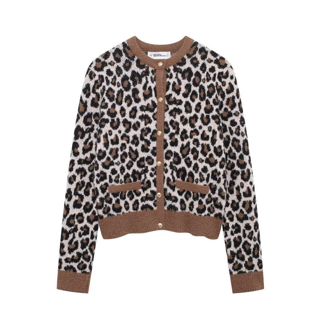 Stylish Leopard Print Cardigan for Women by berg-feldt