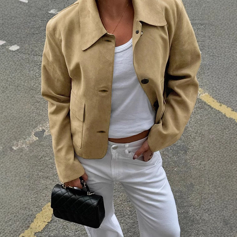 Damen Wildlederjacke Berg-Feldt, élégante et pratique avec ses poches