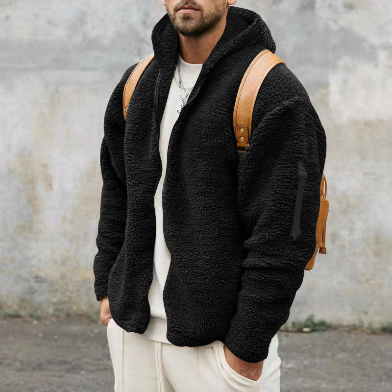 Veste polaire d'hiver pour hommes avec capuche pratique et matière extérieure douce Berg-Feldt
