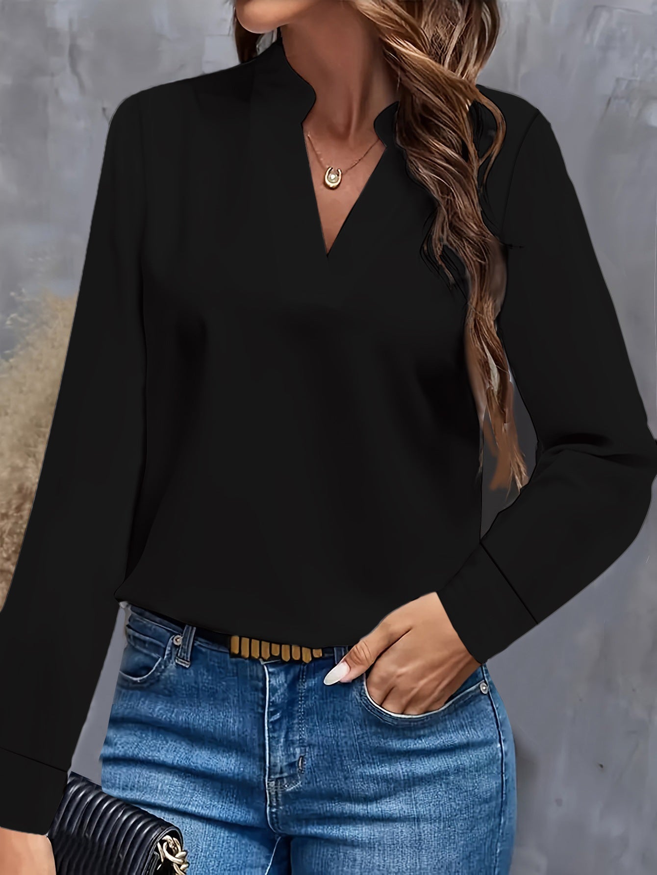 Chemisier femme col montant manches longues Berg-Feldt