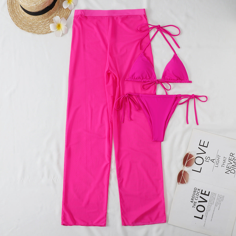 Elegant two-piece bikini with tie strings and airy trousers by berg-feldt