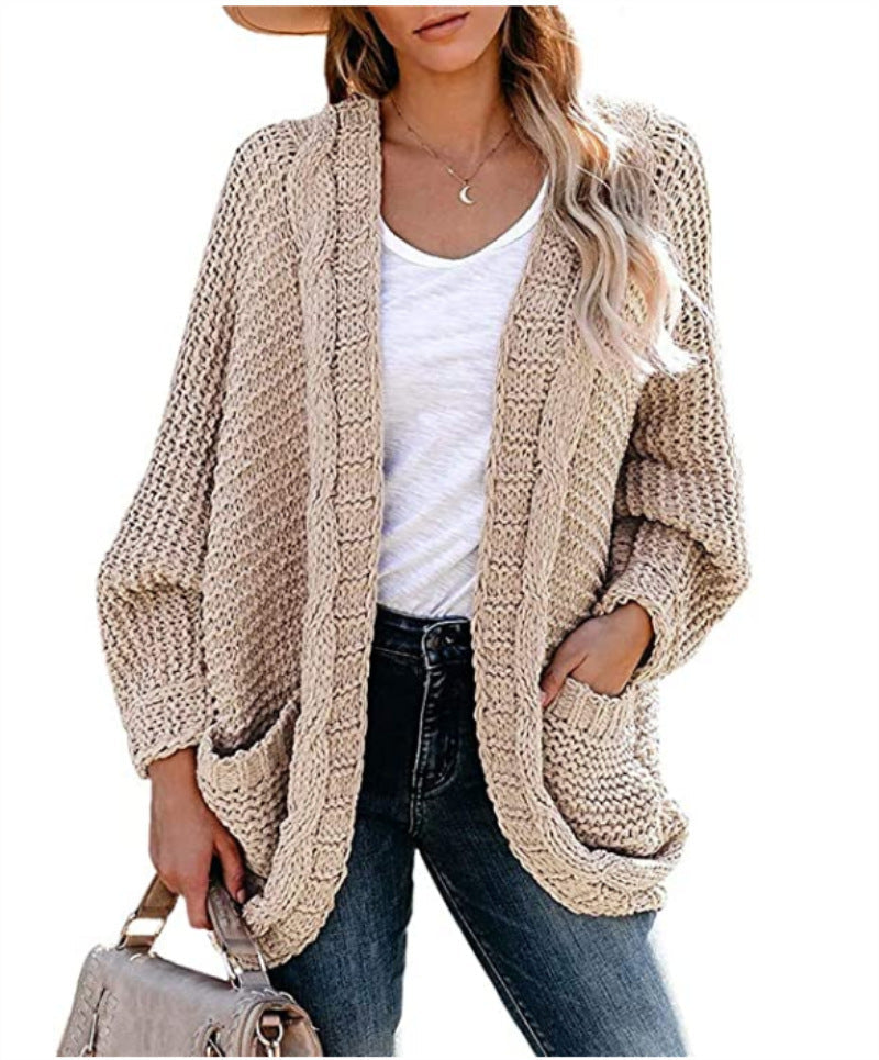 Cardigan femme en grosse maille aux contours décontractés et grandes poches Berg-Feldt