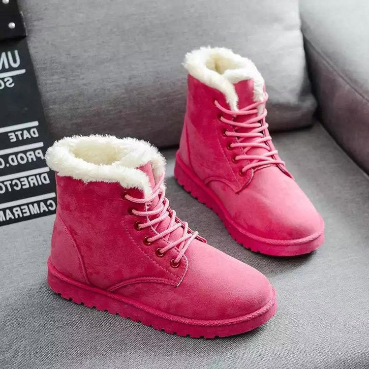 Berg-Feldt | High-Top Wildlederstiefel - Kunstfellfutter - Schnürung - Flache Gummisohle