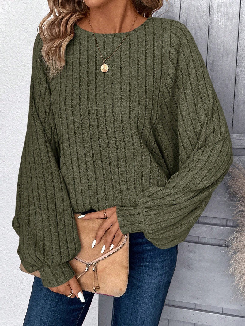 Damen Pullover mit eleganten Ballonärmel und Rippenstruktur Berg-Feldt