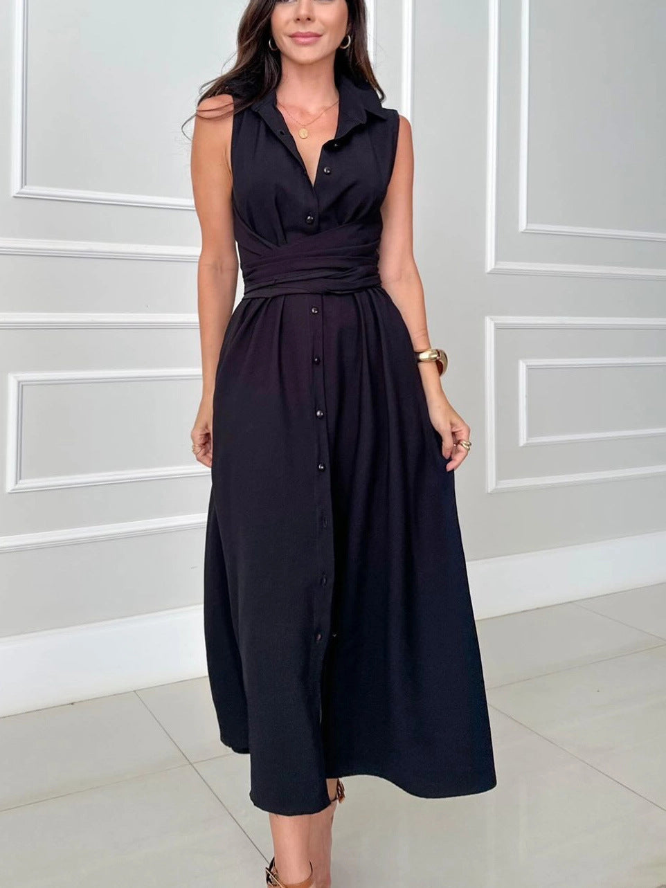 Robe chemisier pour femme avec ceinture et poches de berg-feldt