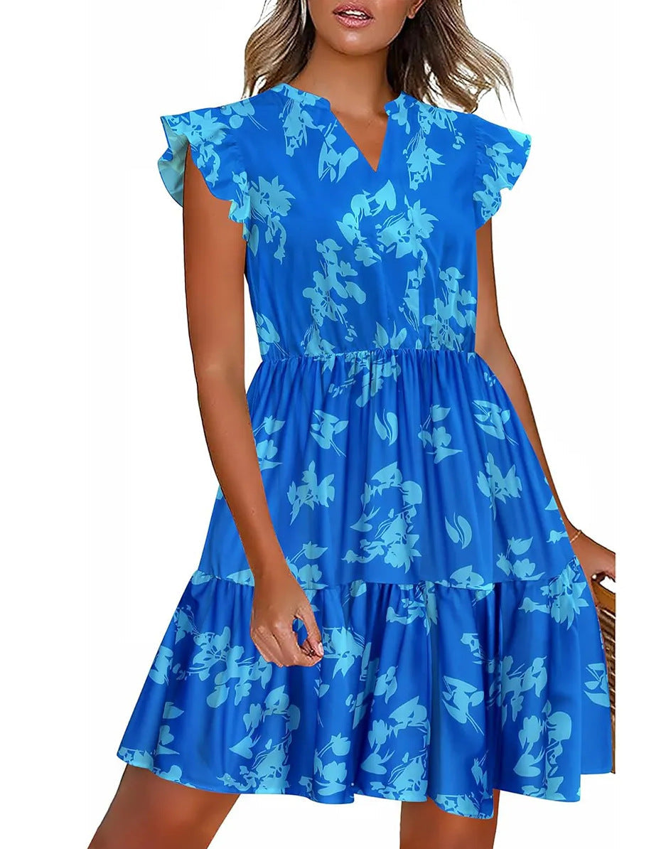 Robe fleurie à volants pour femme berg-feldt