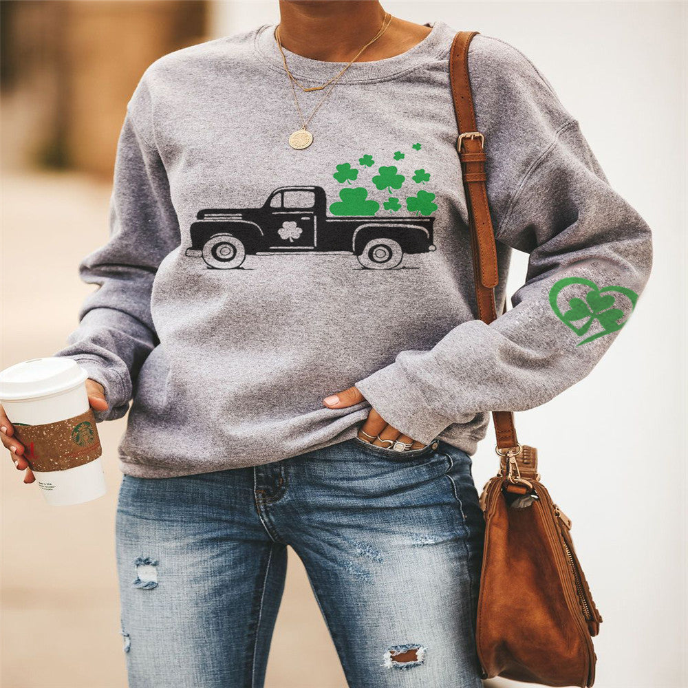 Exklusives Kleeblatt-Design Damen Sweatshirt, lässig von berg-feldt