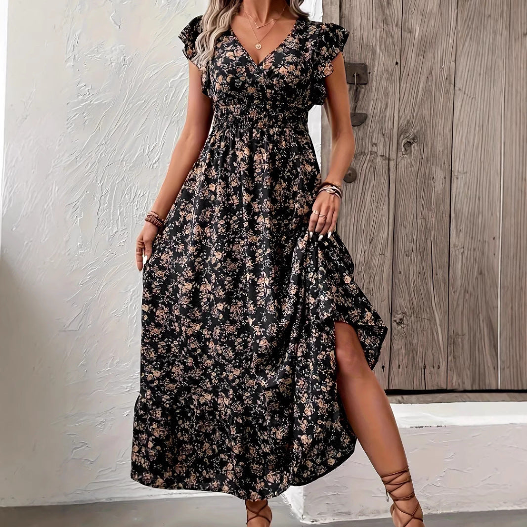Robe longue pour femme avec jupe ample et volants romantiques – berg-feldt