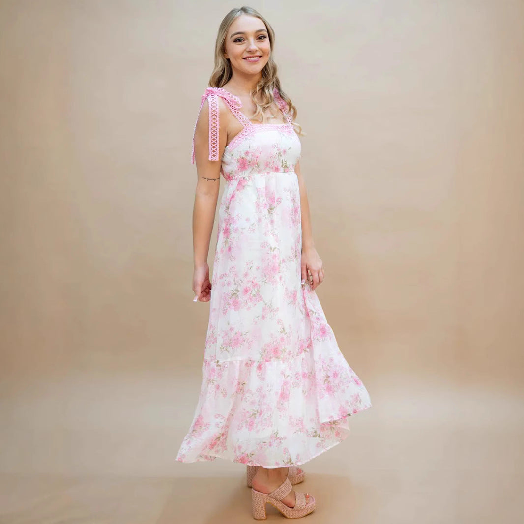 Robe longue bohème pour femme avec bretelles en dentelle par berg-feldt