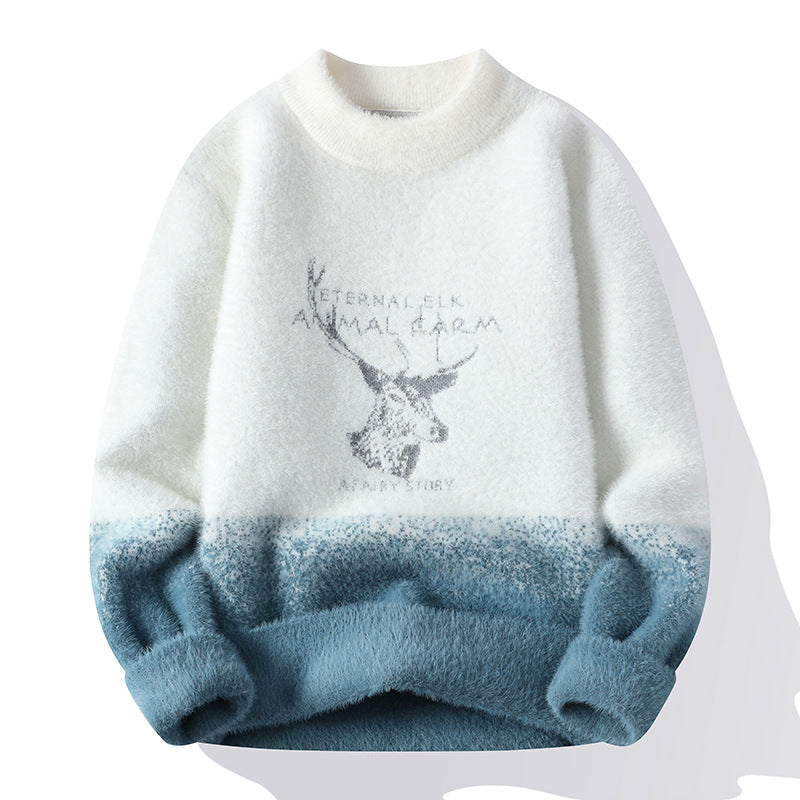 Pull d'hiver douillet pour femme avec motif créatif et col montant Berg-Feldt