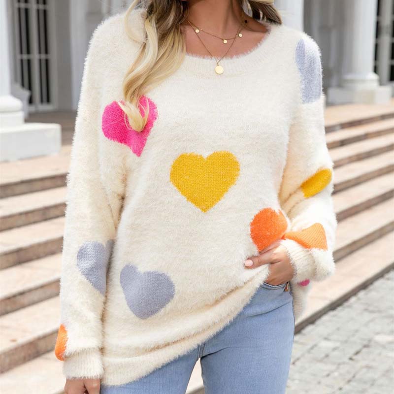Berg-Feldt | Strickpullover Mit Süßem Herzmuster
