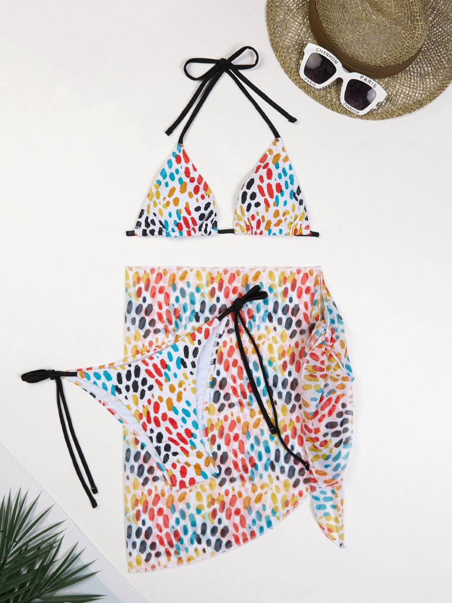 Ensemble bikini triangle et cache-maillot transparent Berg-Feldt pour femmes