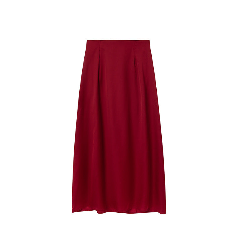 Jupe longue plissée taille haute pour femme Berg-Feldt
