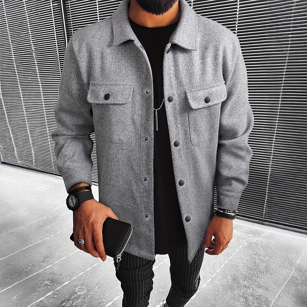 Veste-chemise homme en mélange de laine de qualité Berg-Feldt