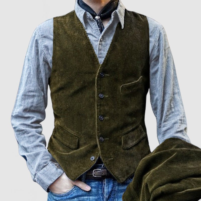 Herren Cordweste im rustikalen Look mit praktischen Taschen Berg-Feldt