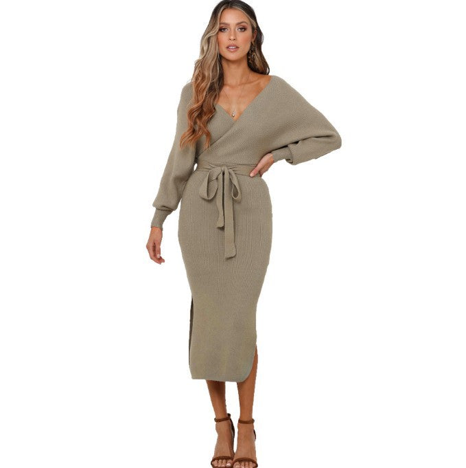 Robe pull pour femme avec effet portefeuille et fente latérale Berg-Feldt