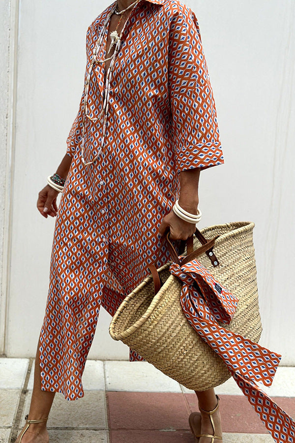 Robe-kaftan élégante pour femme avec coupe décontractée et motif berg-feldt