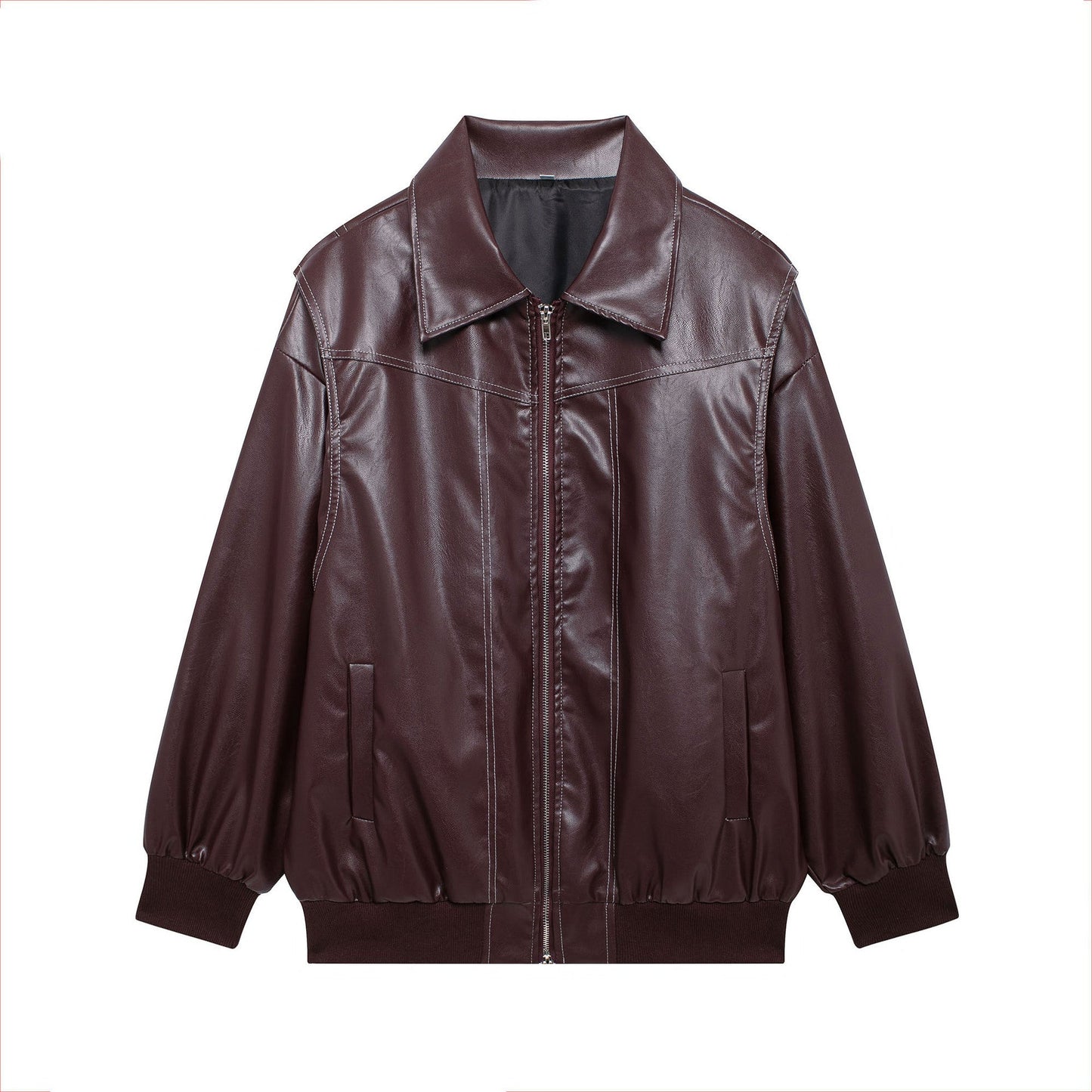 Blouson pour femme en similicuir coupe décontractée avec ourlet élastique Berg-Feldt