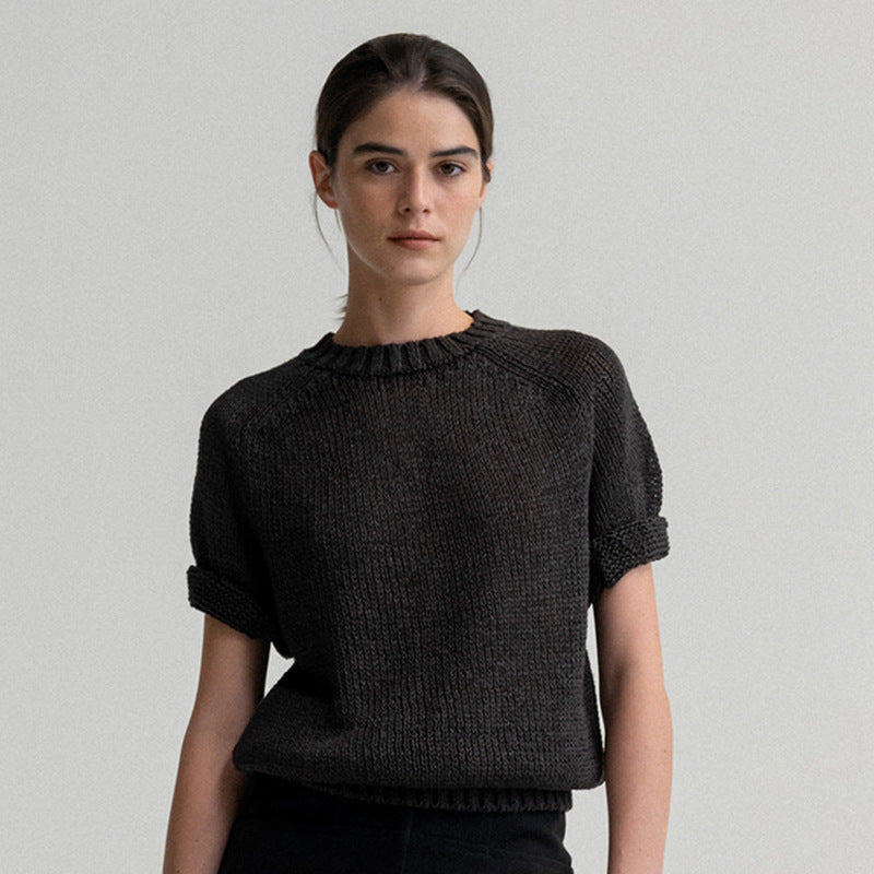 Trendiges Damen-Stricktop mit Rundhals und entspannter Passform von berg-feldt