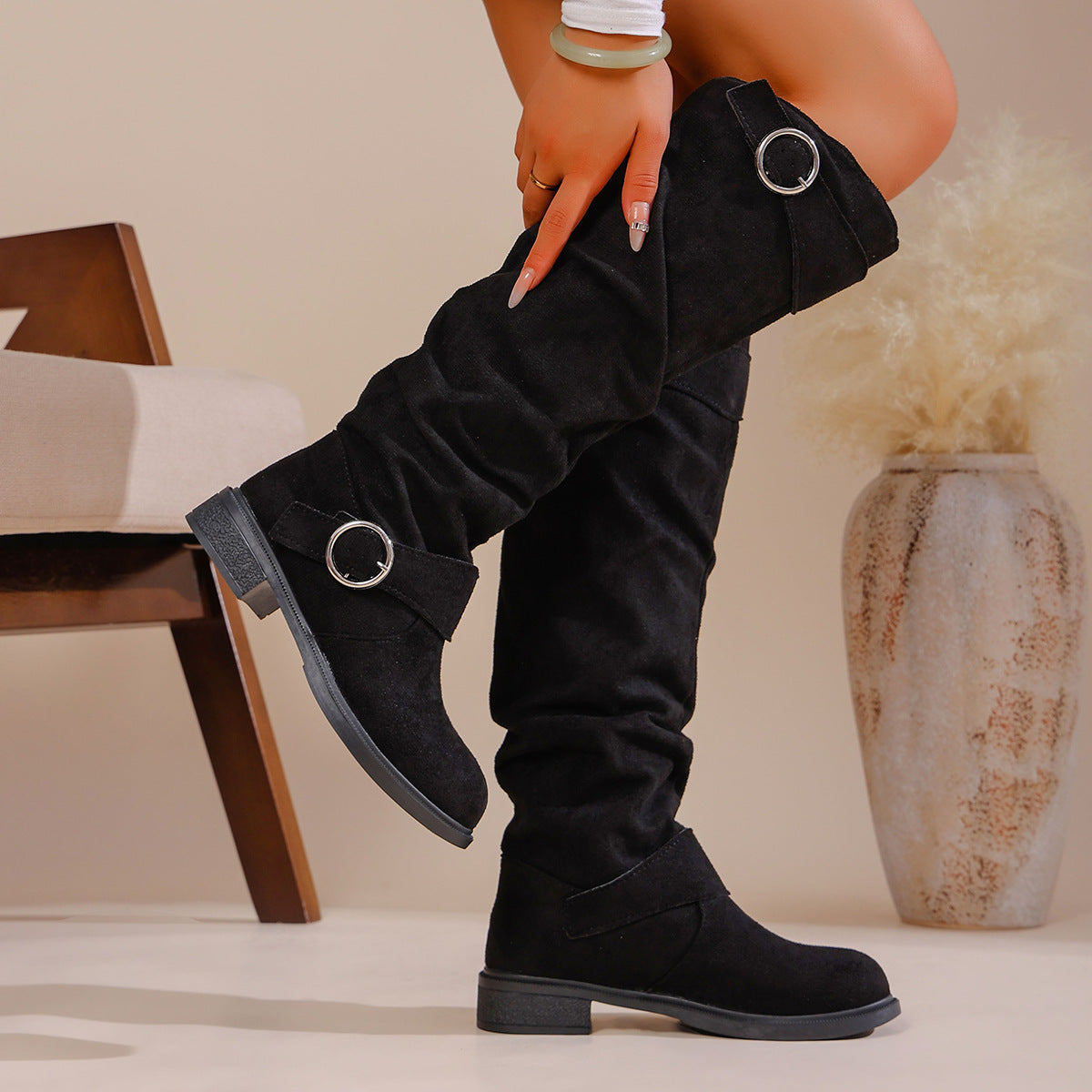 Bottes cuissardes pour femmes en matière souple et élastique Berg-Feldt