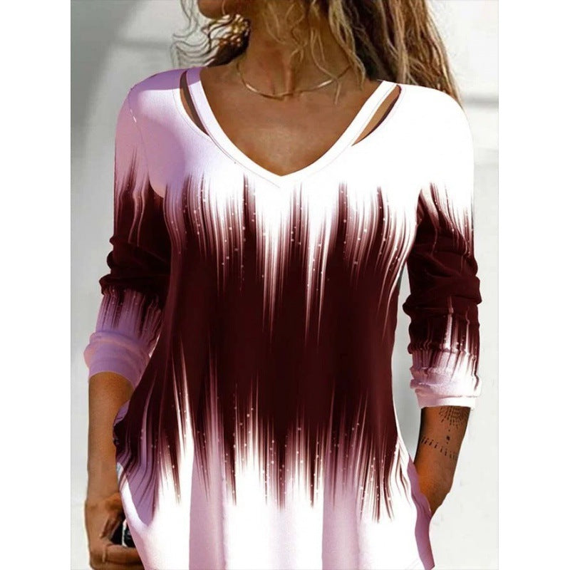 Modisches Damen-Tunika-Shirt mit V-Ausschnitt und Farbverlauf von berg-feldt