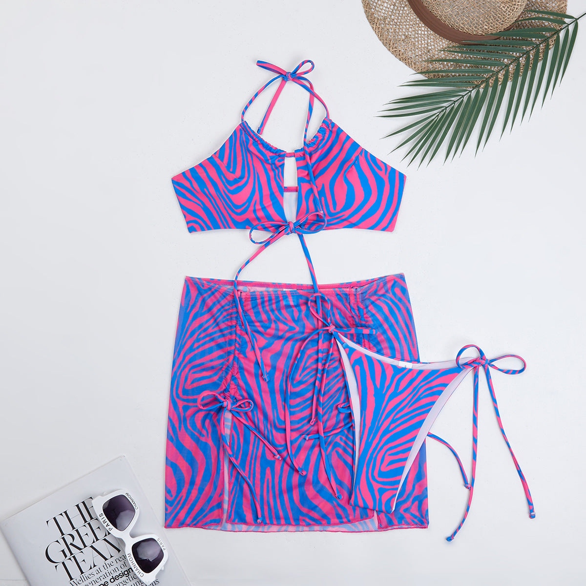 Ensemble de bikini pour femme berg-feldt avec motif zèbre audacieux et bretelles réglables