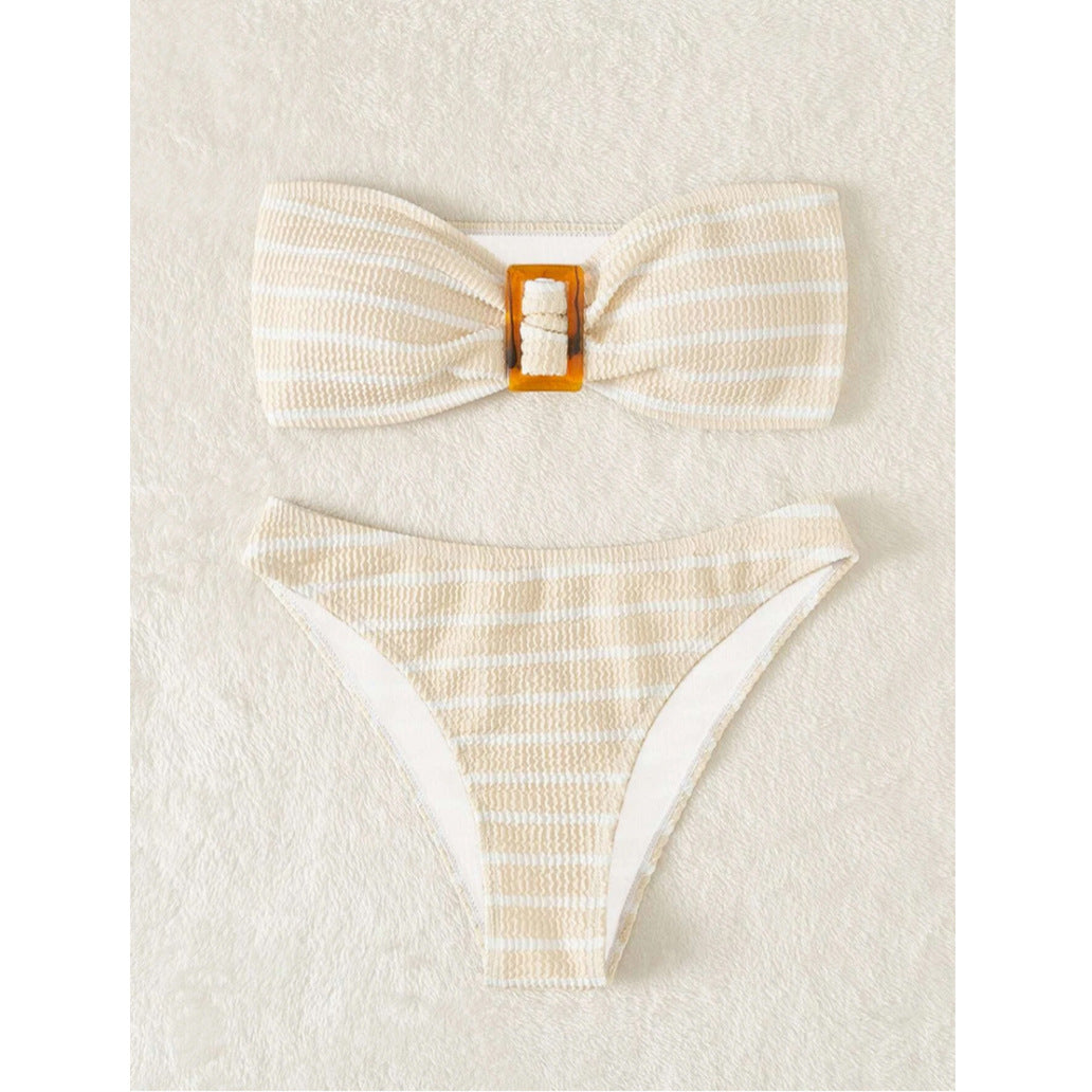 Ensemble de bikini pour femme rayé avec boucle décorative par berg-feldt