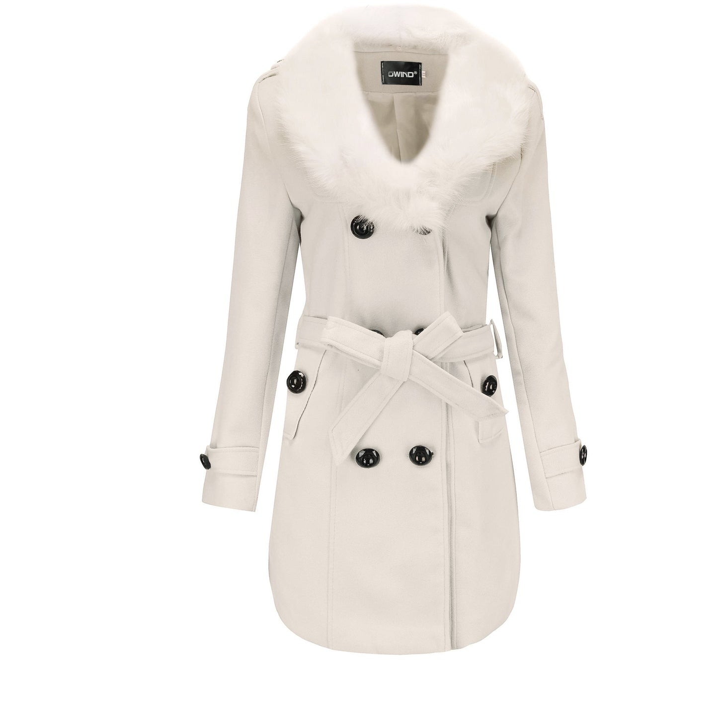 Trench-coat élégant pour femme avec col en fausse fourrure et ceinture Berg-Feldt