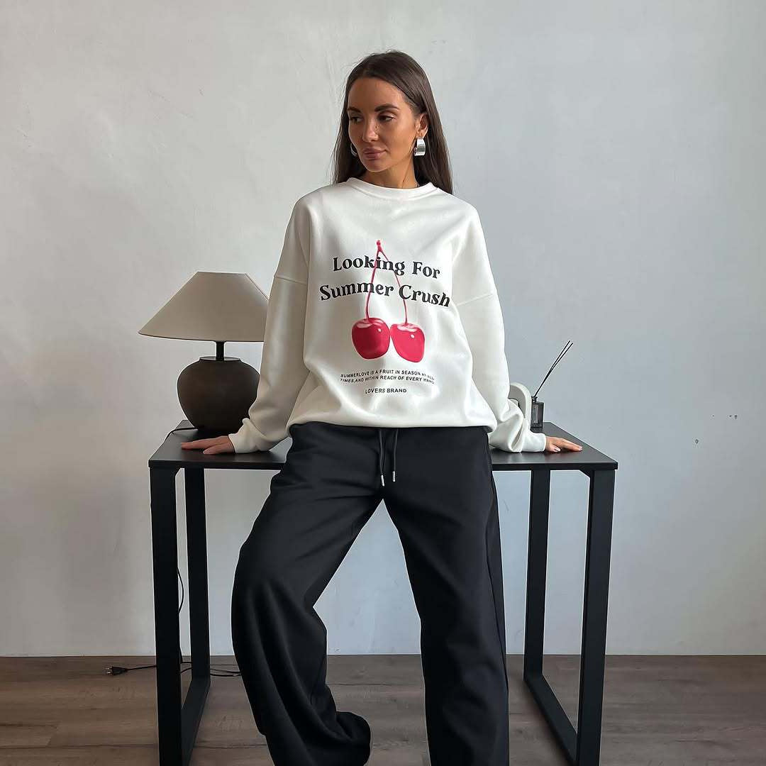Berg-Feldt | Pullover Sweatshirt Übergröße Fit Grafikdruck Baumwollmischung Rundhalsausschnitt