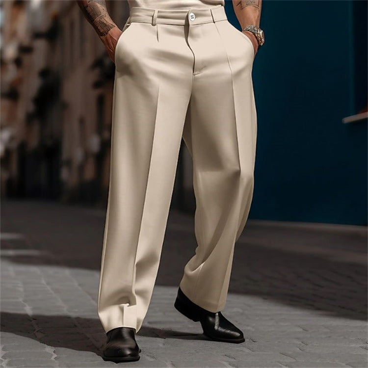 Pantalon de costume classique pour homme à taille haute et jambes larges Berg-Feldt