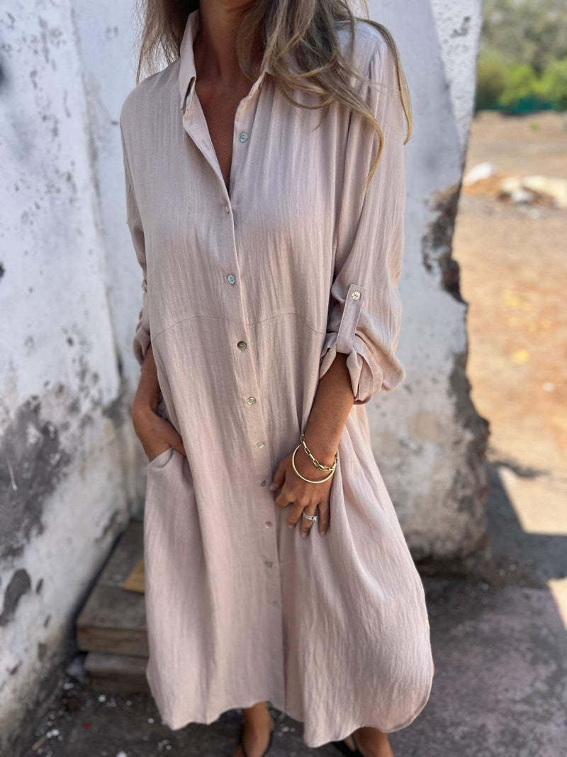 Robe chemise courte pour femme avec boutons et poches de berg-feldt