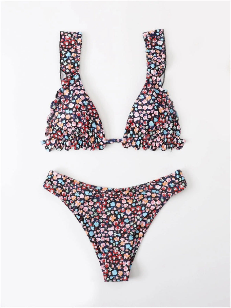 Ensemble bikini Berg-feldt pour femme avec motif floral et volants